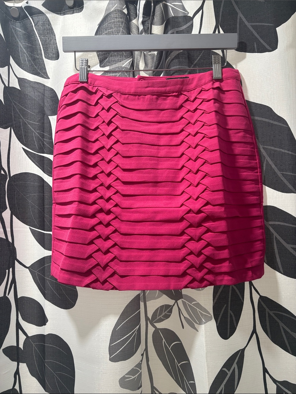 verty Hot Pink Mini Skirt with Layered Chevron Texture